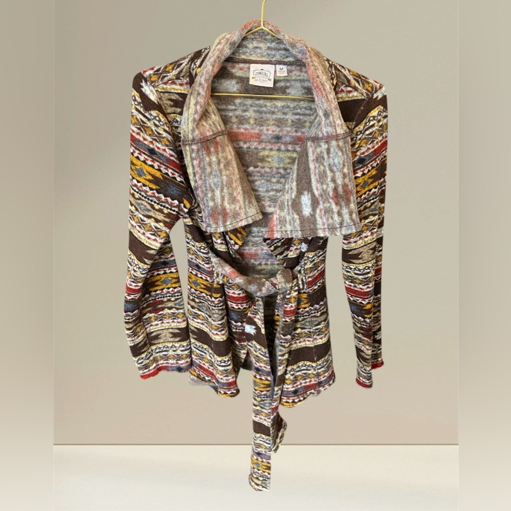 Cozy Multi-Color Knit Wrap Cardigan Sweater